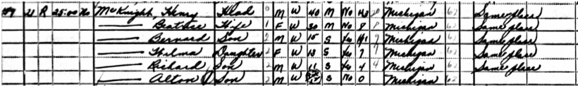1940 Census Record for McKnight Family (3)